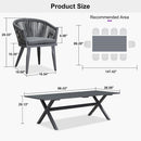 PURPLE LEAF 7/9/11 Pieces Outdoor Dining Set Aluminum Table & Wicker Rattan Chairs Modern Patio Furniture Set for Deck