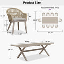 PURPLE LEAF 7/9/11 Pieces Outdoor Dining Set Aluminium Dining Table and Woven Rattan Chairs Dining Furniture Set with Cushions for Deck Patio Champagne
