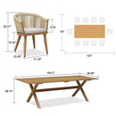 PURPLE LEAF 7/9/11 Pieces Outdoor Dining Set Aluminum Table & Wicker Rattan Chairs Modern Patio Furniture Set for Deck