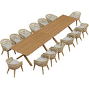 PURPLE LEAF Modern Outdoor Dining Table with 6/8/10 Seats, All-Weather Aluminum Table and Rattan Chairs with Cushions, Champagne