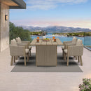 PURPLE LEAF Sanori Outdoor Dining Set Luxury Aluminum Patio Table and Dining Chairs Set with  Olefin Fabric Cushions and Pillows for Deck Garden