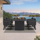 PURPLE LEAF Sanori Outdoor Dining Set Luxury Aluminum Patio Table and Dining Chairs Set with  Olefin Fabric Cushions and Pillows for Deck Garden