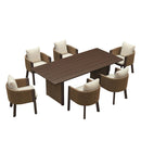 PURPLE LEAF Sanori Outdoor Dining Set Luxury Aluminum Patio Table and Dining Chairs Set with  Olefin Fabric Cushions and Pillows for Deck Garden