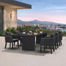 PURPLE LEAF Sanori Outdoor Dining Set Luxury Aluminum Patio Table and Dining Chairs Set with  Olefin Fabric Cushions and Pillows for Deck Garden