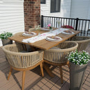 PURPLE LEAF 7/9/11 Pieces Outdoor Dining Set Aluminum Table & Wicker Rattan Chairs Modern Patio Furniture Set for Deck