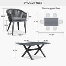 PURPLE LEAF 7/9/11 Pieces Outdoor Dining Set Aluminum Table & Wicker Rattan Chairs Modern Patio Furniture Set for Deck