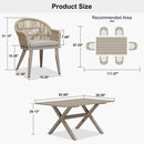 PURPLE LEAF 7/9/11 Pieces Outdoor Dining Set Aluminium Dining Table and Woven Rattan Chairs Dining Furniture Set with Cushions for Deck Patio Champagne