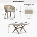 PURPLE LEAF 7/9/11 Pieces Outdoor Dining Set Aluminum Table & Wicker Rattan Chairs Modern Patio Furniture Set for Deck