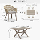 PURPLE LEAF 7/9/11 Pieces Outdoor Dining Set Aluminium Dining Table and Woven Rattan Chairs Dining Furniture Set with Cushions for Deck Patio Champagne