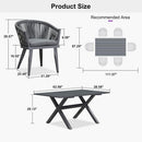 PURPLE LEAF 7/9/11 Pieces Outdoor Dining Set Aluminum Table & Wicker Rattan Chairs Modern Patio Furniture Set for Deck
