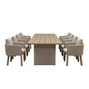 PURPLE LEAF Sanori Outdoor Dining Set Luxury Aluminum Patio Table and Dining Chairs Set with  Olefin Fabric Cushions and Pillows for Deck Garden