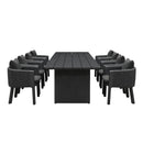 PURPLE LEAF Sanori Outdoor Dining Set Luxury Aluminum Patio Table and Dining Chairs Set with  Olefin Fabric Cushions and Pillows for Deck Garden