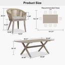 PURPLE LEAF 7/9/11 Pieces Outdoor Dining Set Aluminum Table & Wicker Rattan Chairs Modern Patio Furniture Set for Deck