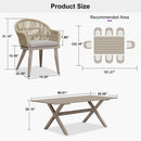 PURPLE LEAF 7/9/11 Pieces Outdoor Dining Set Aluminium Dining Table and Woven Rattan Chairs Dining Furniture Set with Cushions for Deck Patio Champagne