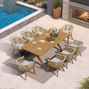 PURPLE LEAF 7/9/11 Pieces Outdoor Dining Set Aluminum Table & Wicker Rattan Chairs Modern Patio Furniture Set for Deck