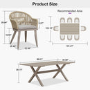 PURPLE LEAF 7/9/11 Pieces Outdoor Dining Set Aluminium Dining Table and Woven Rattan Chairs Dining Furniture Set with Cushions for Deck Patio Champagne