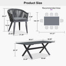 PURPLE LEAF 7/9/11 Pieces Outdoor Dining Set Aluminum Table & Wicker Rattan Chairs Modern Patio Furniture Set for Deck