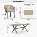 PURPLE LEAF 7/9/11 Pieces Outdoor Dining Set Aluminum Table & Wicker Rattan Chairs Modern Patio Furniture Set for Deck