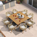 PURPLE LEAF 7/9/11 Pieces Outdoor Dining Set Aluminum Table & Wicker Rattan Chairs Modern Patio Furniture Set for Deck