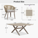PURPLE LEAF 7/9/11 Pieces Outdoor Dining Set Aluminum Table & Wicker Rattan Chairs Modern Patio Furniture Set for Deck