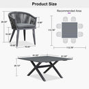 PURPLE LEAF 7/9/11 Pieces Outdoor Dining Set Aluminum Table & Wicker Rattan Chairs Modern Patio Furniture Set for Deck