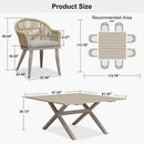 PURPLE LEAF 7/9/11 Pieces Outdoor Dining Set Aluminium Dining Table and Woven Rattan Chairs Dining Furniture Set with Cushions for Deck Patio Champagne