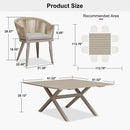 PURPLE LEAF 7/9/11 Pieces Outdoor Dining Set Aluminum Table & Wicker Rattan Chairs Modern Patio Furniture Set for Deck