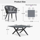 PURPLE LEAF 7/9/11 Pieces Outdoor Dining Set Aluminum Table & Wicker Rattan Chairs Modern Patio Furniture Set for Deck