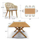 PURPLE LEAF 7/9/11 Pieces Outdoor Dining Set Aluminium Dining Table and Woven Rattan Chairs Dining Furniture Set with Cushions for Deck Patio Champagne