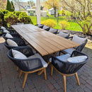 PURPLE LEAF Teak Patio Dining Set with Cushions and Pillow All-Weather Wicker Patio Table Set for Garden, Deck, and Yard