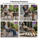 PURPLE LEAF  Folding Outdoor Dining Set  with Aluminum Table and Padded Chairs All Weather Dining Table Sets for Garden Backyard Poolside