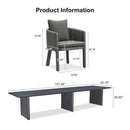 PURPLE LEAF Sanori Outdoor Dining Set Luxury Aluminum Patio Table and Dining Chairs Set with  Olefin Fabric Cushions and Pillows for Deck Garden