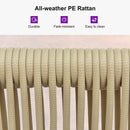 PURPLE LEAF 7/9/11 Pieces Outdoor Dining Set Aluminium Dining Table and Woven Rattan Chairs Dining Furniture Set with Cushions for Deck Patio Champagne