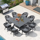 PURPLE LEAF 7/9/11 Pieces Outdoor Dining Set Aluminum Table & Wicker Rattan Chairs Modern Patio Furniture Set for Deck