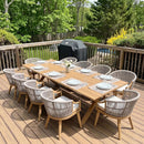 PURPLE LEAF Outdoor Dining Set All Weather Wicker Patio Dining Set with Rectangular Aluminum Table and Modern Armrest Dining Chairs for Garden Deck Backyard Kitchen