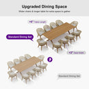 PURPLE LEAF Modern Outdoor Dining Table with 6/8/10 Seats, All-Weather Aluminum Table and Rattan Chairs with Cushions, Champagne