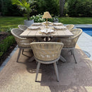 PURPLE LEAF 7/9/11 Pieces Outdoor Dining Set Aluminium Dining Table and Woven Rattan Chairs Dining Furniture Set with Cushions for Deck Patio Champagne