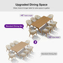 PURPLE LEAF Modern Outdoor Dining Table with 6/8/10 Seats, All-Weather Aluminum Table and Rattan Chairs with Cushions, Champagne