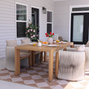 PURPLE LEAF Byron Outdoor Dining Set with Blended Olefin Cushion Aluminum Luxury Patio Furniture Dining Set All Weather Wicker Dining Sets for Backyard Deck, Teak
