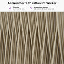 PURPLE LEAF Byron Outdoor Dining Set with Blended Olefin Cushion Aluminum Luxury Patio Furniture Dining Set All Weather Wicker Dining Sets for Backyard Deck, Teak