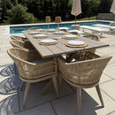 PURPLE LEAF 7/9/11 Pieces Outdoor Dining Set Aluminium Dining Table and Woven Rattan Chairs Dining Furniture Set with Cushions for Deck Patio Champagne