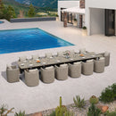 PURPLE LEAF Sanori Patio Dining Set Modern Large Weather-Resistant Table and Aluminum Chairs with Cushions for Garden Beige