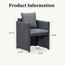 PURPLE LEAF 2- Pieces Patio Dining Chair All-Weather Modern Outdoor Aluminum Dining Chair with Olefin Cushions Pillows for Garden Backyard