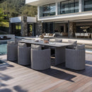 PURPLE LEAF Sanori Outdoor Dining Set Weather-Resistant Aluminum Table and Chairs Set with Backrest Pillow and Olefin Cushions for Deck