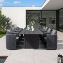 PURPLE LEAF Sanori Outdoor Dining Set Weather-Resistant Aluminum Table and Chairs Set with Backrest Pillow and Olefin Cushions for Deck