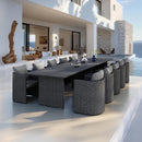 PURPLE LEAF Sanori Outdoor Dining Set Weather-Resistant Aluminum Table and Chairs Set with Backrest Pillow and Olefin Cushions for Deck