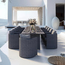 PURPLE LEAF Sanori Outdoor Dining Set Weather-Resistant Aluminum Table and Chairs Set with Backrest Pillow and Olefin Cushions for Deck