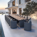 PURPLE LEAF Sanori Outdoor Dining Set Weather-Resistant Aluminum Table and Chairs Set with Backrest Pillow and Olefin Cushions for Deck