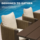 PURPLE LEAF Sanori Outdoor Dining Set Luxury Aluminum Patio Table and Dining Chairs Set with  Olefin Fabric Cushions and Pillows for Deck Garden