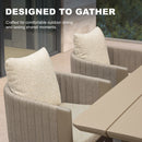 PURPLE LEAF Sanori Outdoor Dining Set Luxury Aluminum Patio Table and Dining Chairs Set with  Olefin Fabric Cushions and Pillows for Deck Garden